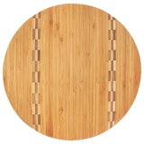 Round Bamboo Cutting Board with Butcher Block Inlay, 11 3/4"
