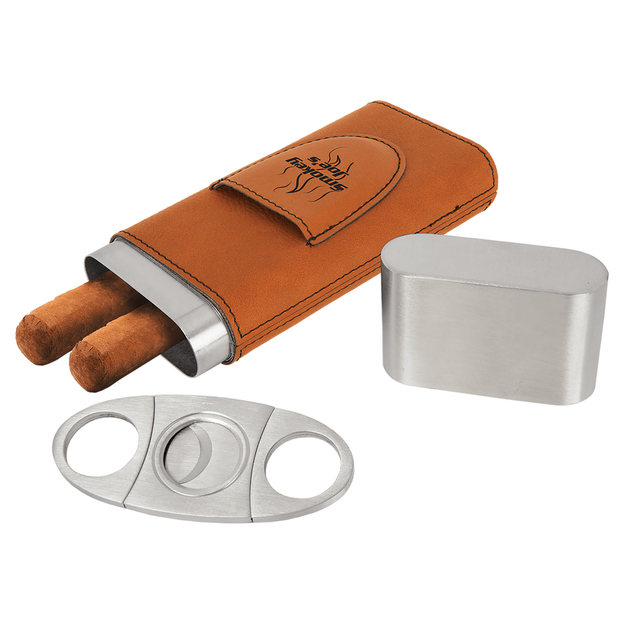 Leatherette Cigar Case with Cutter