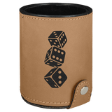Leatherette Dice Cup with 5 Dice