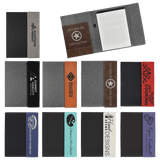 Leatherette and Canvas Portfolio w/Notepad, 9 1/2"x12"