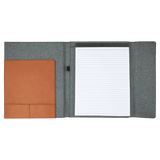 Leatherette and Canvas Portfolio w/Notepad, 9 1/2"x12"