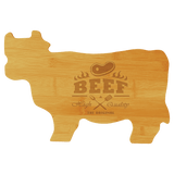 Bamboo Cow Shaped Cutting Board, 14 3/4" x 9 3/4"