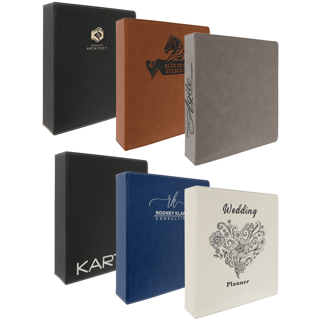 Leatherette 3 Ring Binder with 2" Slant D Rings, 11" x 11 1/2"