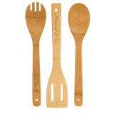 3 Pc Bamboo Kitchen Untensil Set