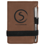Leatherette Mini Notepad with Pen, 3 1/4" x 4 3/4"