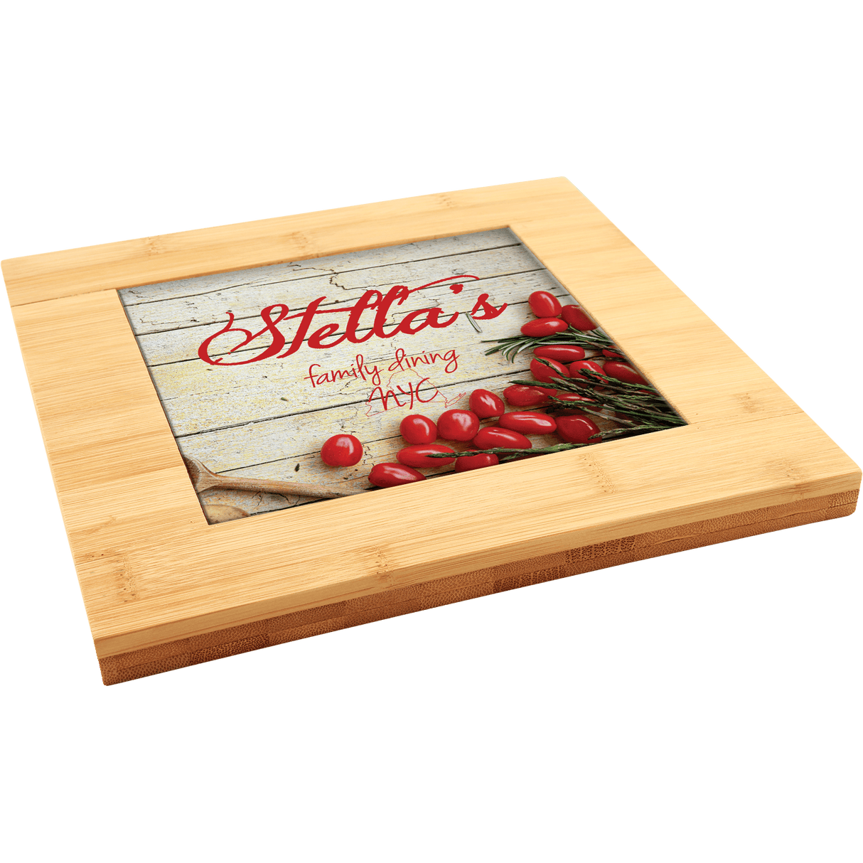 Bamboo Trivet with Recessed Area for 6" Tiles, 9" x 9"