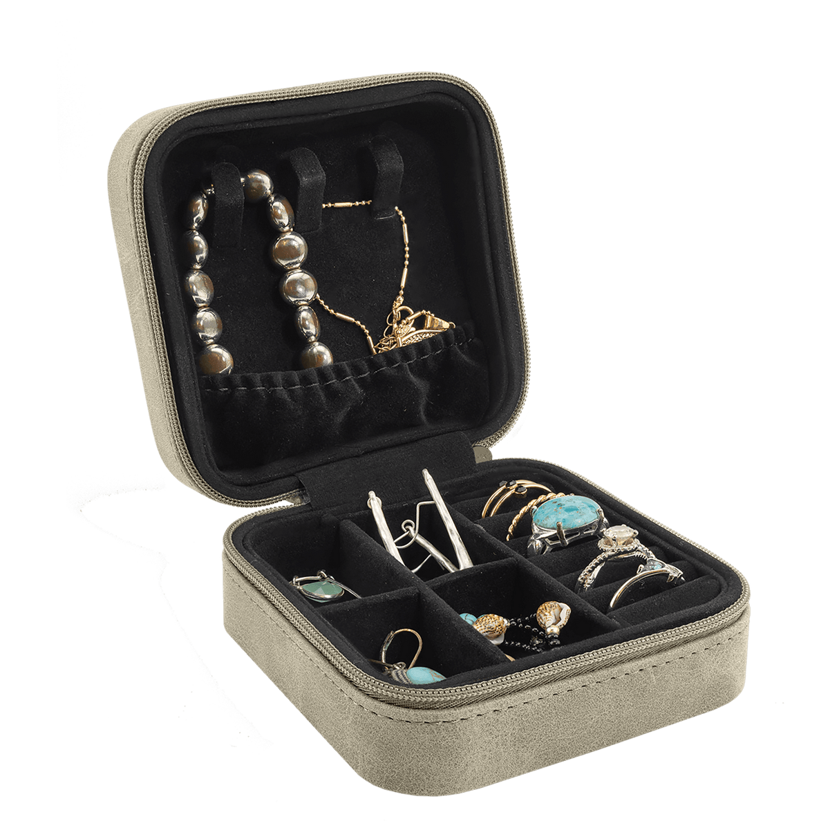 Leatherette Jewelry Box, Creekside Collection, 4" X 4"