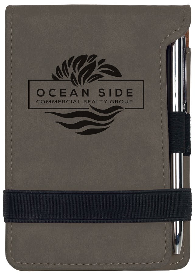 Leatherette Mini Notepad with Pen, 3 1/4" x 4 3/4"