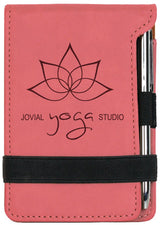 Leatherette Mini Notepad with Pen, 3 1/4" x 4 3/4"