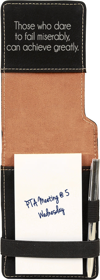 Leatherette Mini Notepad with Pen, 3 1/4" x 4 3/4"