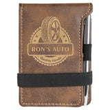 Leatherette Mini Notepad with Pen, 3 1/4" x 4 3/4"