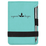 Leatherette Mini Notepad with Pen, 3 1/4" x 4 3/4"