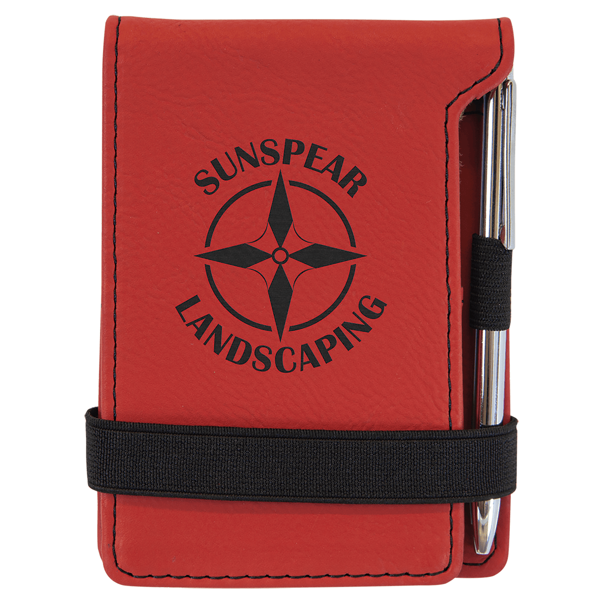 Leatherette Mini Notepad with Pen, 3 1/4" x 4 3/4"