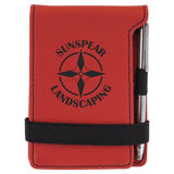 Leatherette Mini Notepad with Pen, 3 1/4" x 4 3/4"