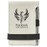 Leatherette Mini Notepad with Pen, 3 1/4" x 4 3/4"