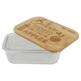 12 oz. Rectangle Glass Container with Bamboo