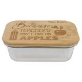12 oz. Rectangle Glass Container with Bamboo
