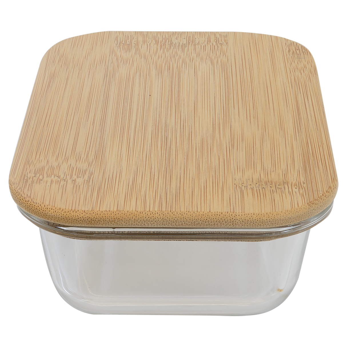 12 oz. Rectangle Glass Container with Bamboo
