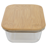 12 oz. Rectangle Glass Container with Bamboo