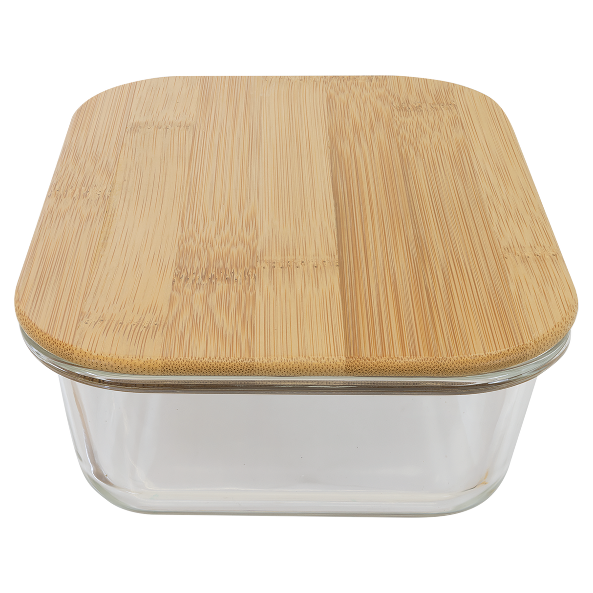 35 oz. Rectangle Glass Container with Bamboo