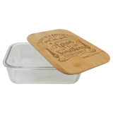 50 oz. Rectangle Glass Container with Bamboo