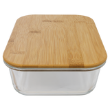 50 oz. Rectangle Glass Container with Bamboo