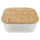 37 oz. Square Glass Container with Bamboo Lid