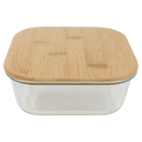 37 oz. Square Glass Container with Bamboo Lid