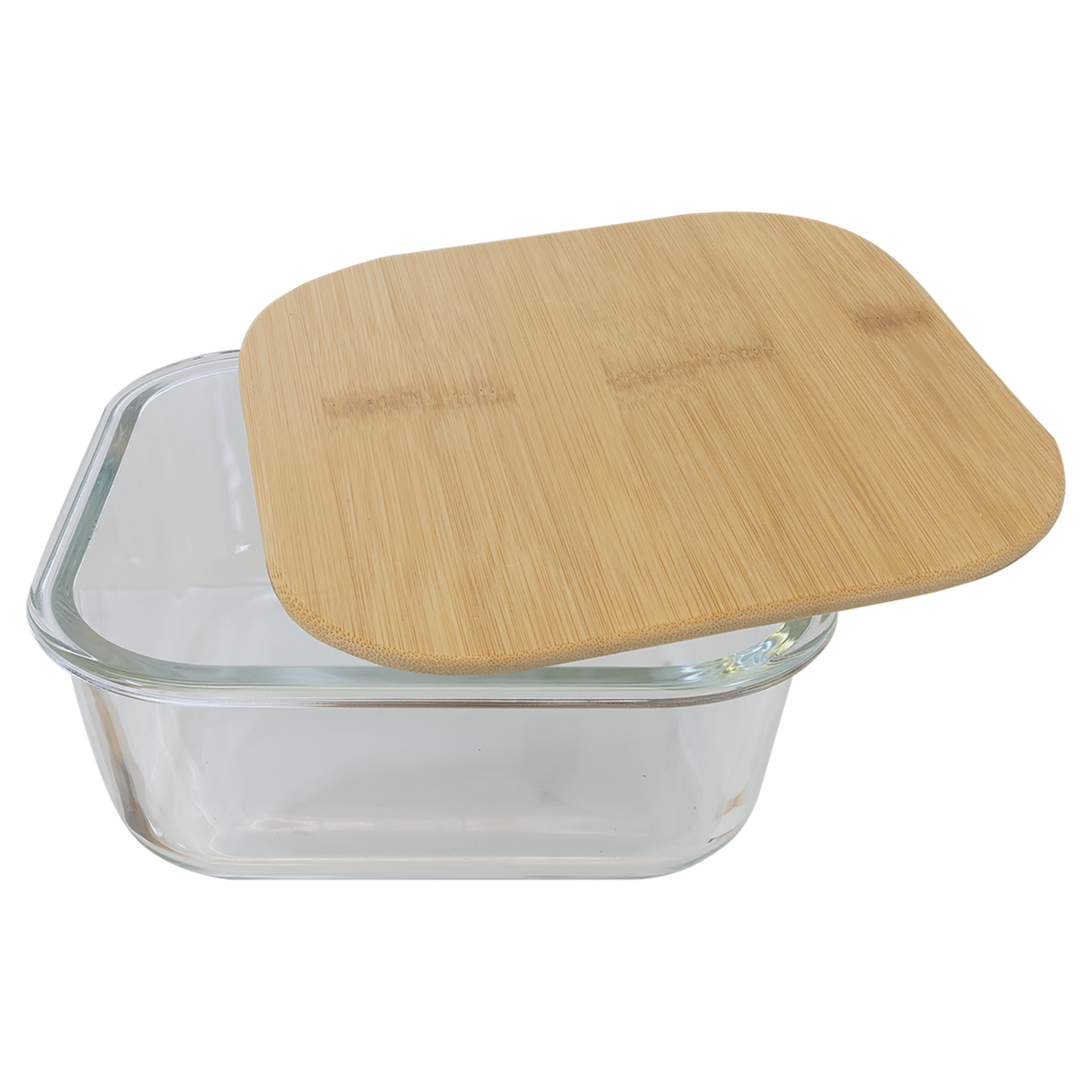 37 oz. Square Glass Container with Bamboo Lid