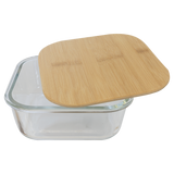 37 oz. Square Glass Container with Bamboo Lid