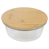 13 oz. Round Glass Container with Bamboo Lid