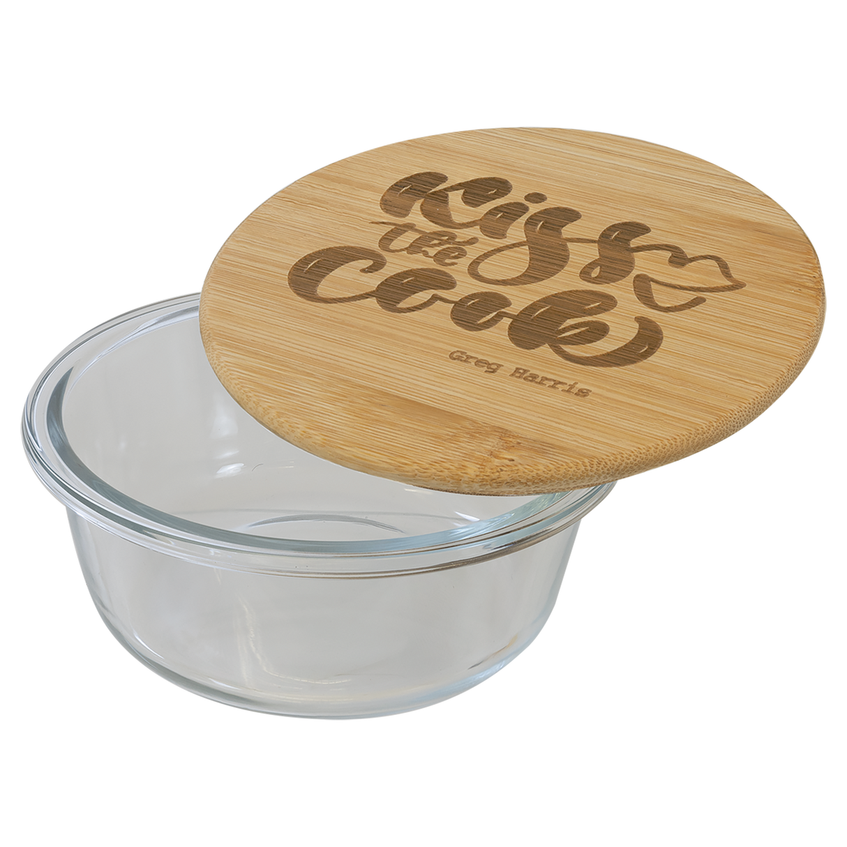 13 oz. Round Glass Container with Bamboo Lid