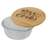 13 oz. Round Glass Container with Bamboo Lid