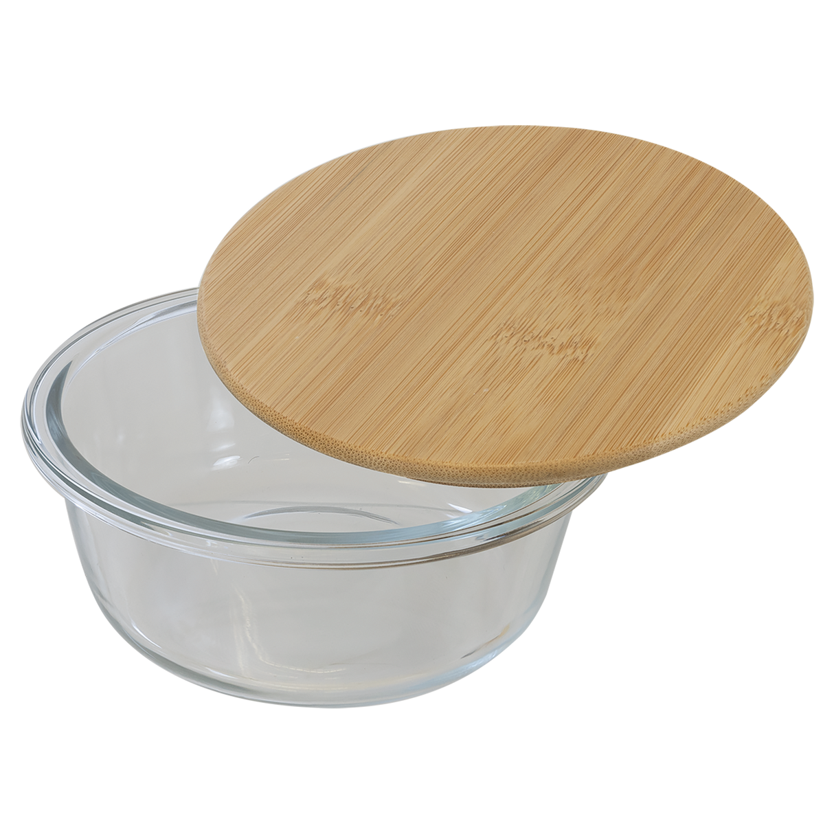 13 oz. Round Glass Container with Bamboo Lid