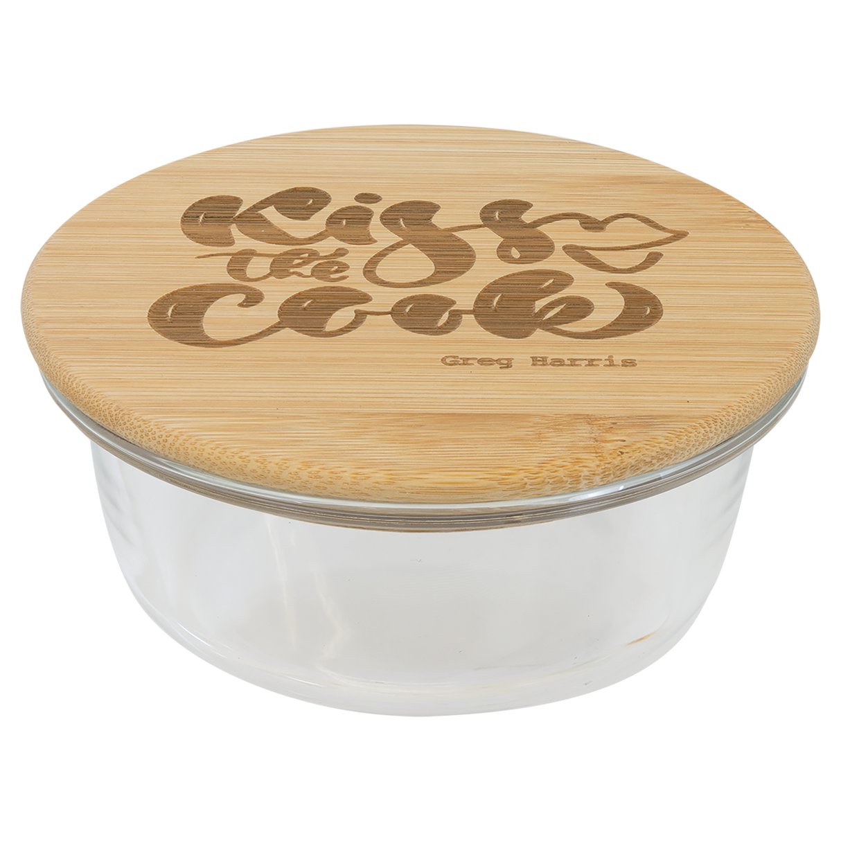 13 oz. Round Glass Container with Bamboo Lid