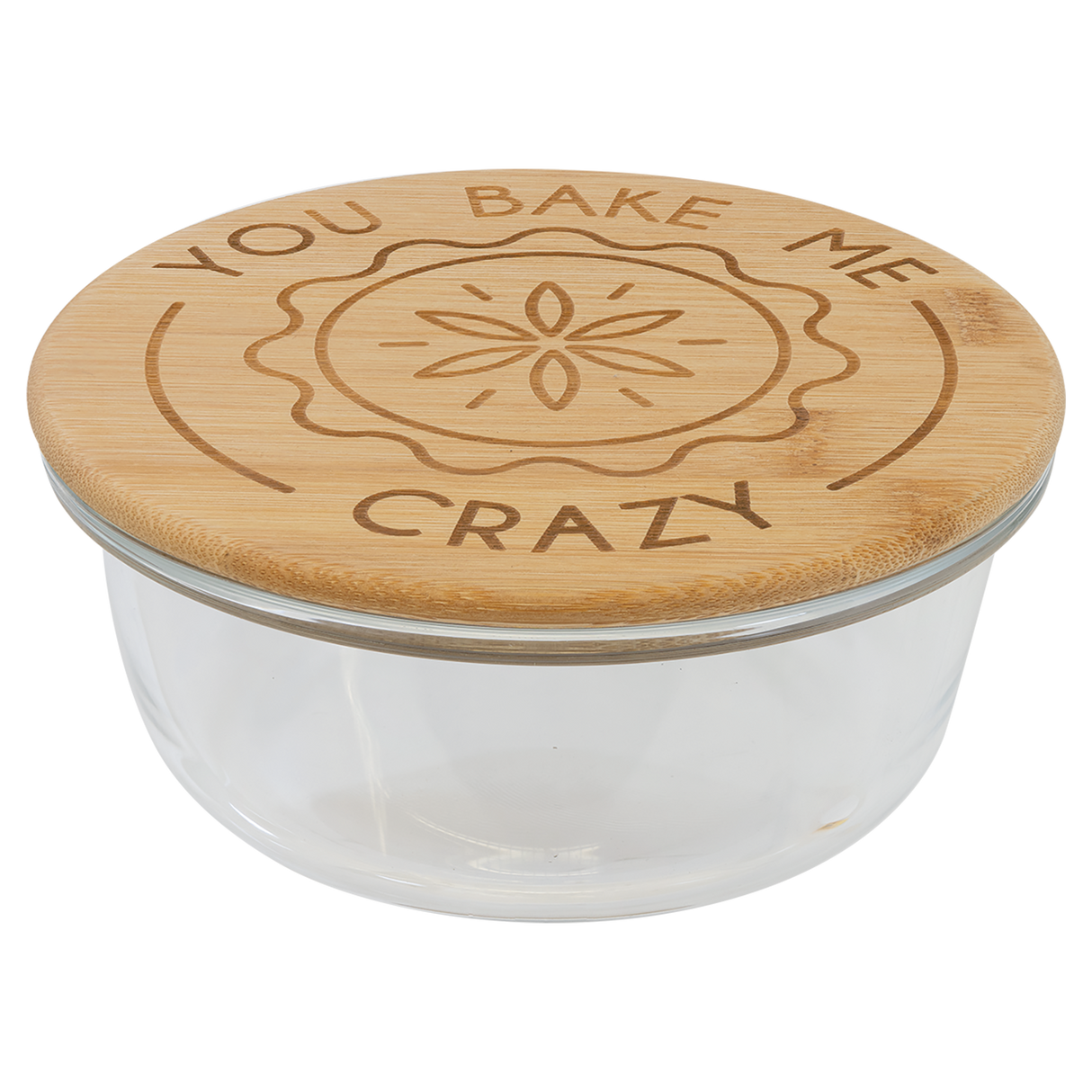 21 oz. Round Glass Container with Bamboo Lid
