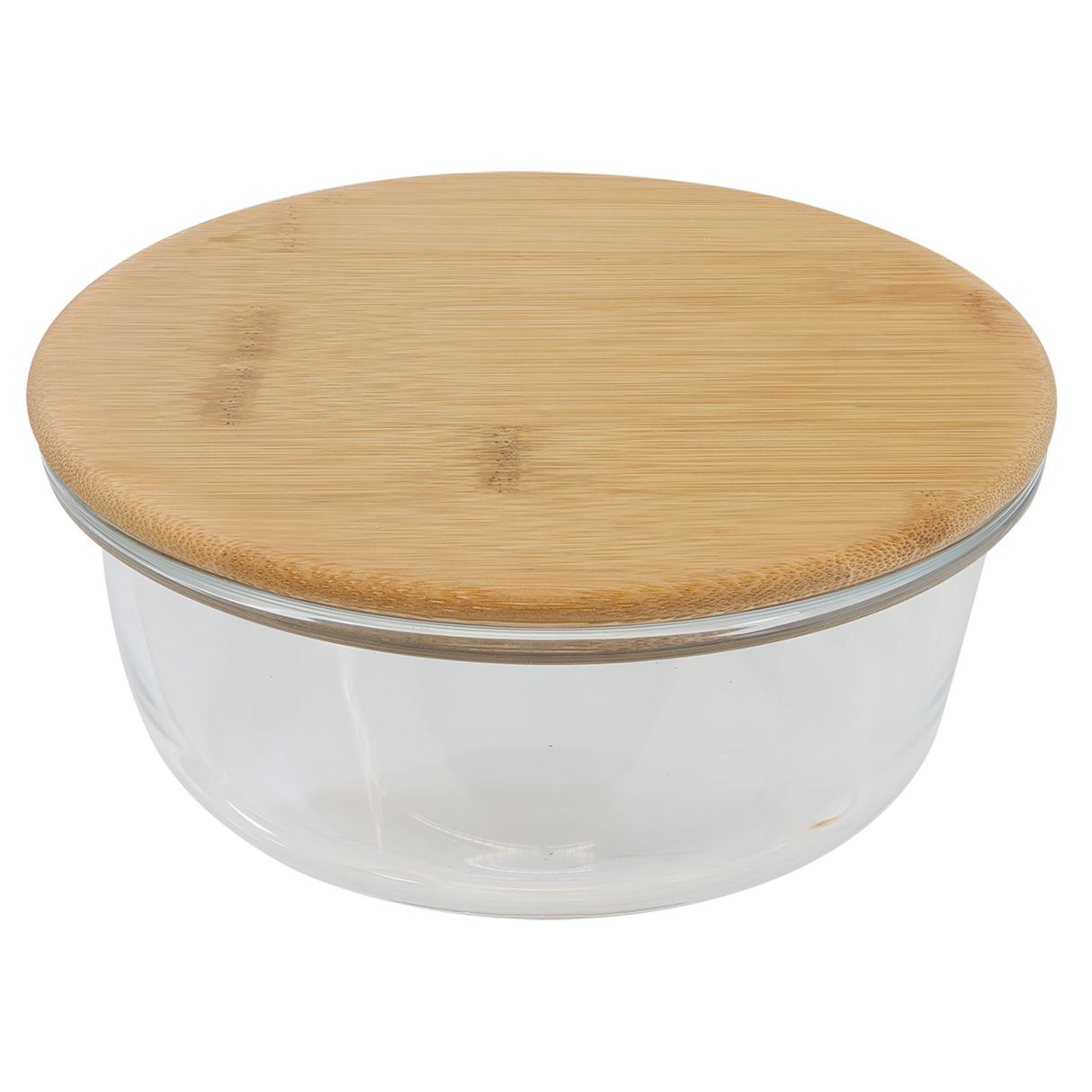 21 oz. Round Glass Container with Bamboo Lid