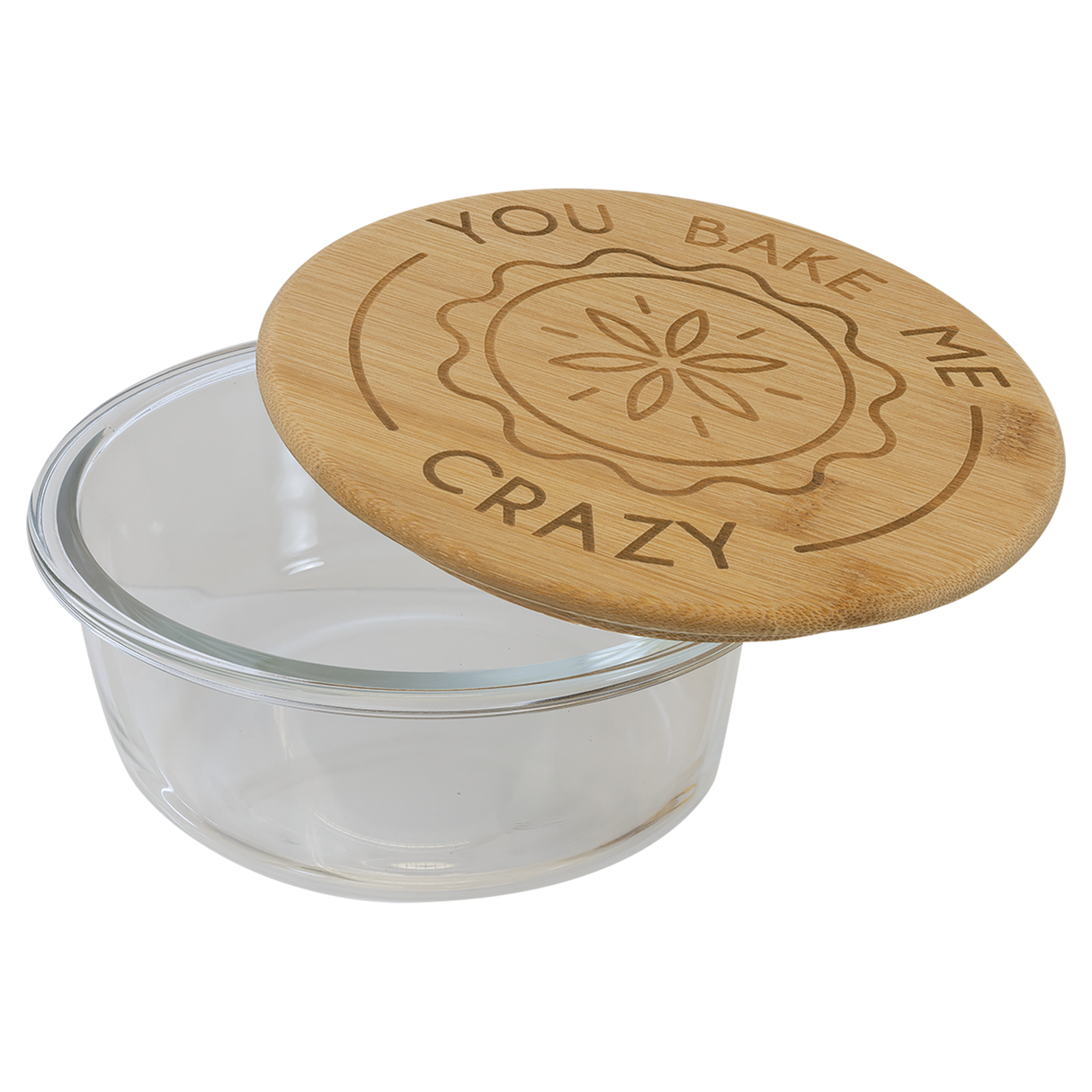 21 oz. Round Glass Container with Bamboo Lid
