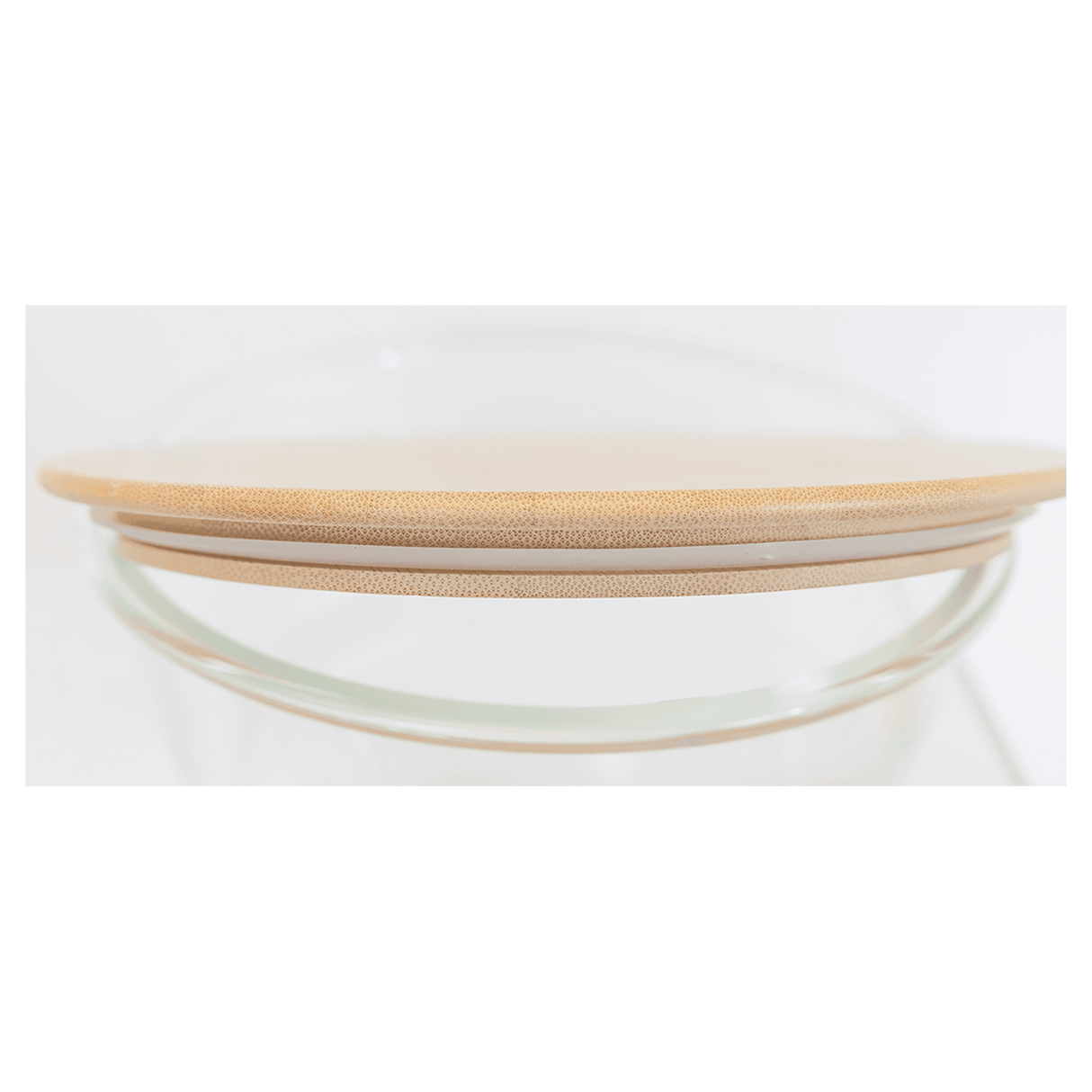 21 oz. Rectangle Glass Container with Bamboo