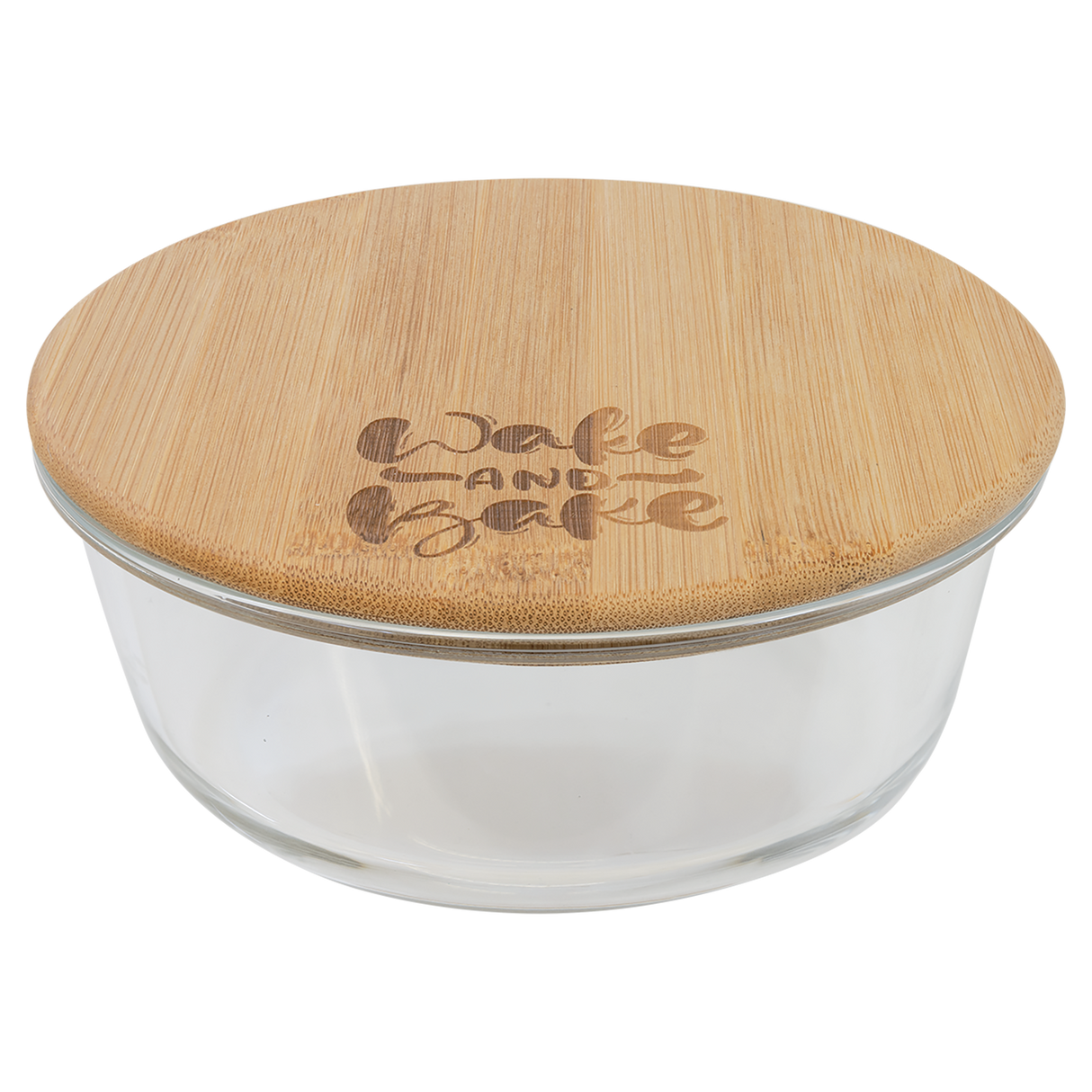 32 oz. Round Glass Container with Bamboo Lid