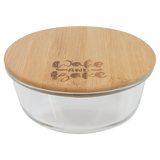 32 oz. Round Glass Container with Bamboo Lid