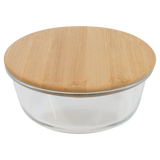 32 oz. Round Glass Container with Bamboo Lid