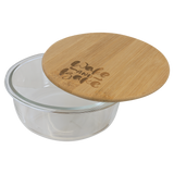 32 oz. Round Glass Container with Bamboo Lid