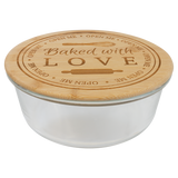 44 oz. Round Glass Container with Bamboo Lid