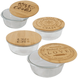 21 oz. Round Glass Container with Bamboo Lid