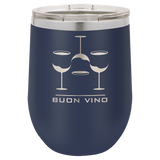12 oz. Stemless Wine Glasses, Basic Colors
