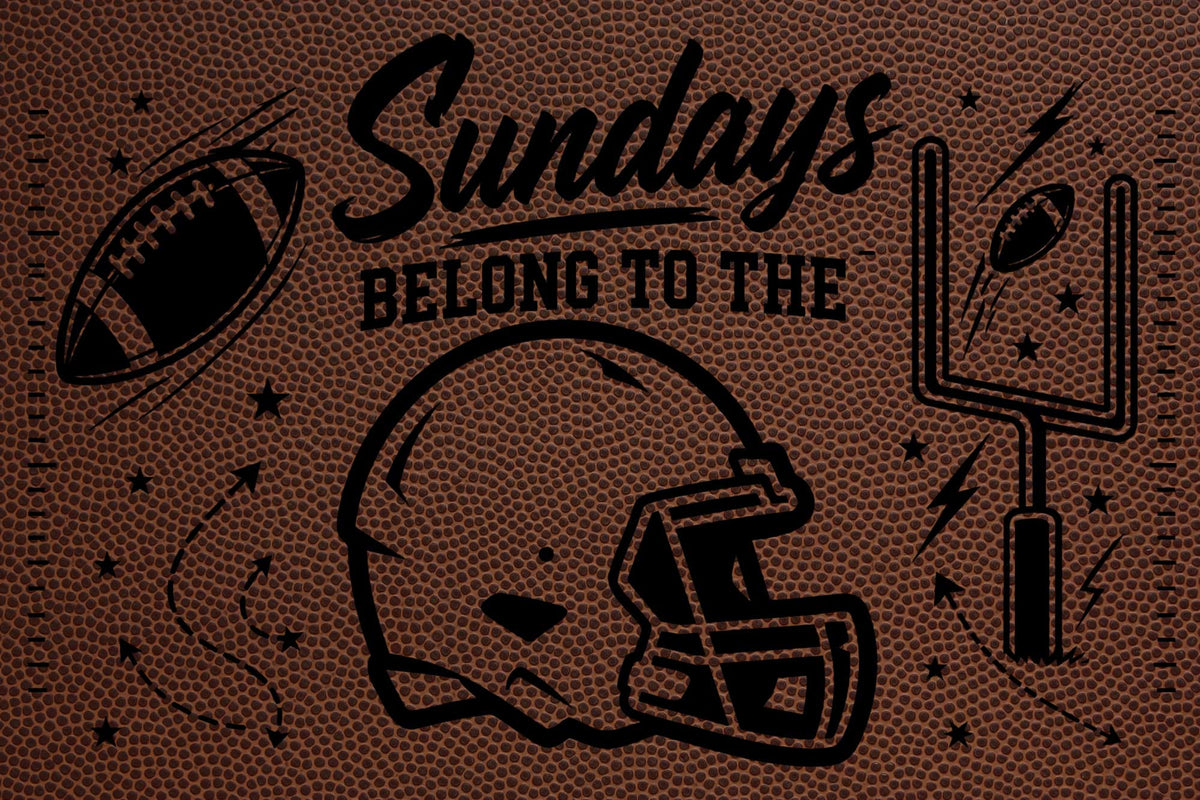 Personalized Football Skinny Can Sleeve, Laser Engraved Football Leatherette Slim Can Cooler, Custom Game Day Gift