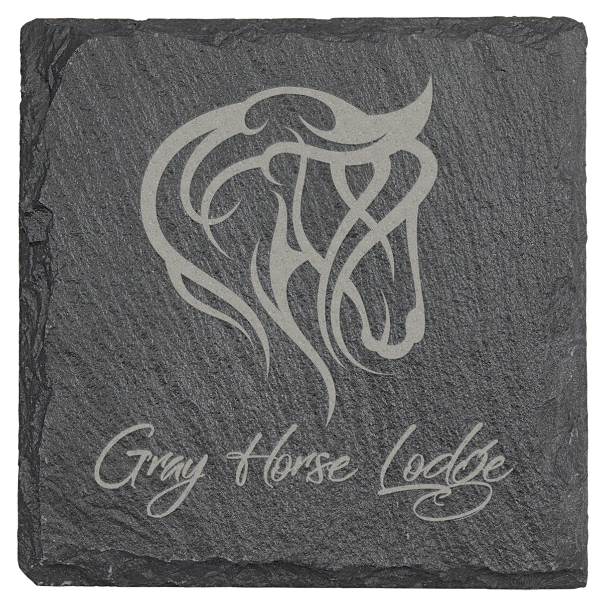 Square Slate Coaster Set-6 Piece, 4" x 4"