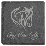 Square Slate Coaster Set-6 Piece, 4" x 4"