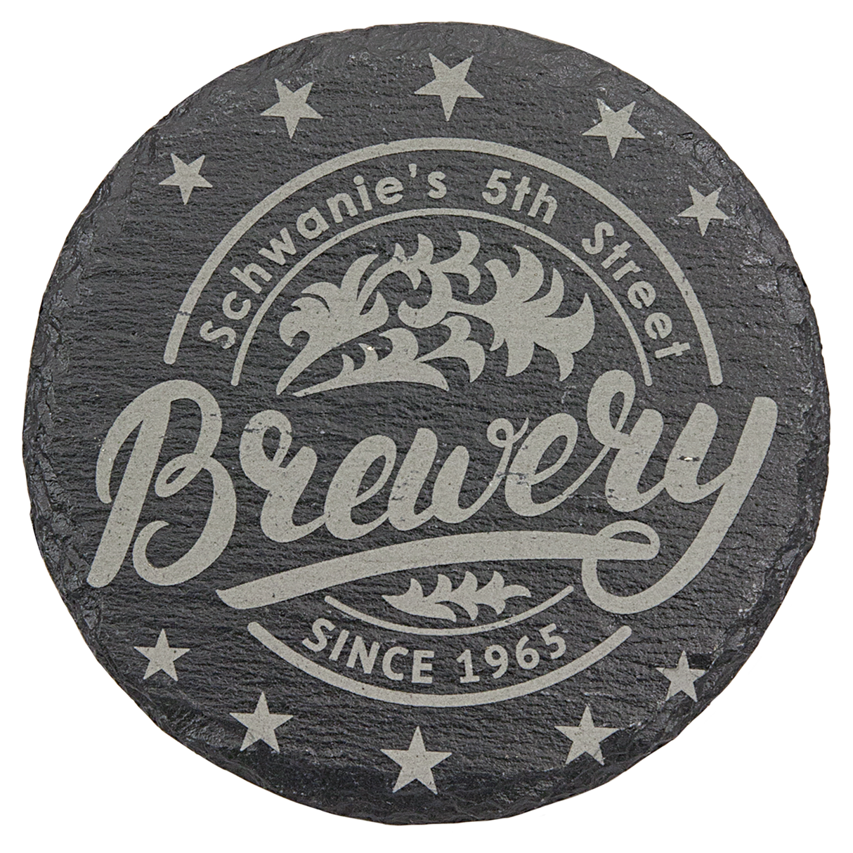 Round Slate Coaster Set-6 Piece, 4"